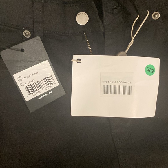 NWT, Dr. Denim super-skinny, sky-high black ripped jeans in “Moxy”, size M. - Picture 2 of 3